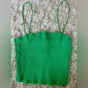 H&M Vibrant Green Ribbed Camisole